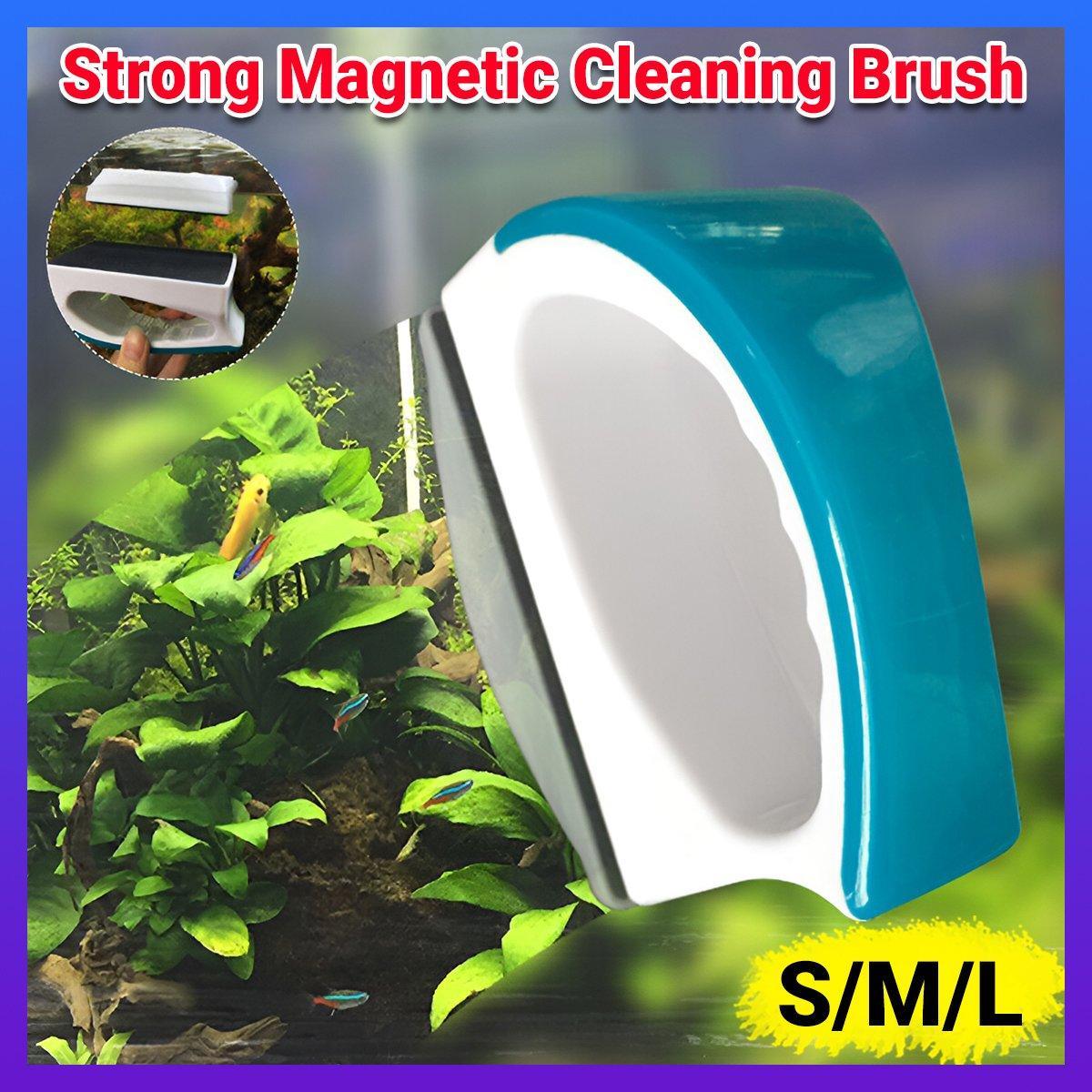 Magnetic Fish Tank Brush Algae Magnet Aquarium Cleaning Glass Aquatic Cleaner - S