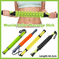 Muscle Roller Stick Full Body Fitness Massage Tool for Home and Gym Use - Green
