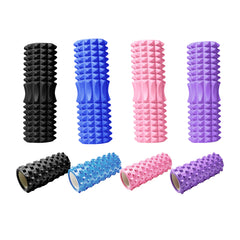 High Density EVA Foam Roller Yoga Massage Stick for Fitness - Wolf Tooth Style Purple-45cm