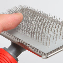 M Size Hair Shedding Grooming Trimmer Comb Brush Slicker Undercoat Rake for Dog Cat - Red