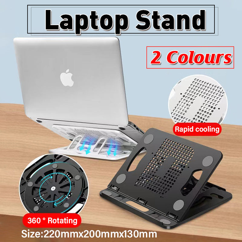 Portable Laptop Stand Foldable Adjustable Lazy Computer Desk - Black