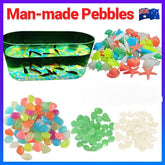 Pebbles Stone Glow in the Dark Rock Fish Tank Stones Garden Road - Green