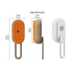 Mango Pet Massage Comb Spray Brush for Dogs Cats Grooming Shedding Detangler - White