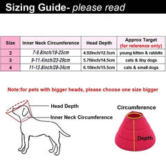 Elizabethan Collar Anti Licking Biting Pet Collar for Cats and Dogs Recovery Use - Rose Red-Size2
