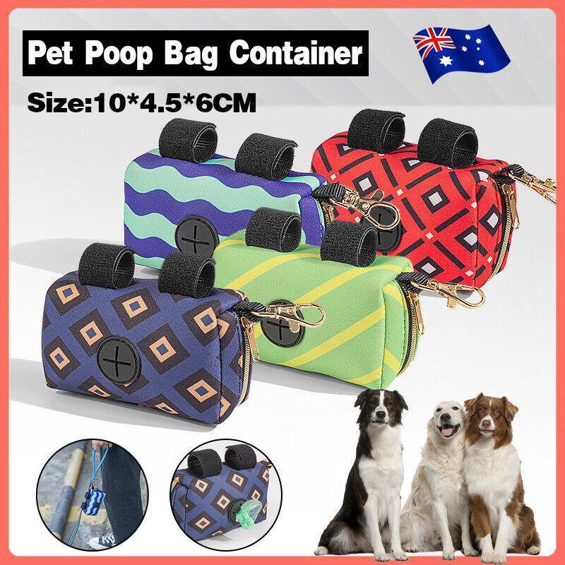 Pet Pouch Dog Poop Bag Container Dispenser Puppy Pick-Up Poo Waste Bags Holder - Red