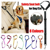 Adjustable Pet Dog Car Clip Lead Harness Strap for Vehicle Travel Restraint Use - Blue