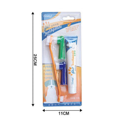 Pet Dog Teeth Cleaning Toothpaste with Toothbrush and Backup Brush Vanilla Flavoured