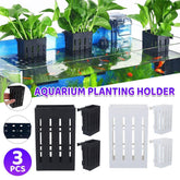 Hydroponic Plant Storage Rack Fish Tank Decoration Square Aquarium Basket Holder - White