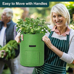 10 Gallon Potato Grow Planter Container Bag Pouch Root Plant Growing Pot Side Window - Black