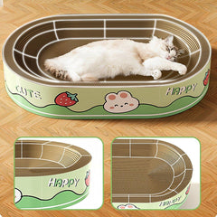Extra-Large Oval Cat Scratching Board Durable Pet Toy Cat Kittens Wear Resistant - Rabbit