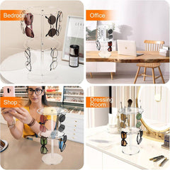 360 Degree Rotating Eyeglasses Display Stand Desktop Holder Organizer Glasses Storage - 1-Layer