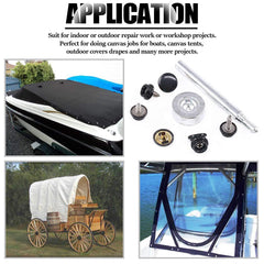 62Pcs Canvas Snap Fastener Kit with Stainless Screws and Tools for Marine Tent Cover