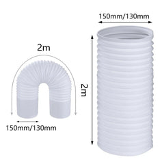 Portable Air Conditioner Exhaust Hose 13/15cm Extendable Vent Pipe PP Steel Wire - 2m x 13cm