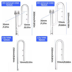 Aquarium Glass Inlet Outlet Pipe Fish Tank Filter Oil Film Remover Plant Holder - Lily inlet-16mm