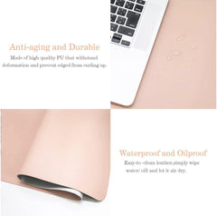Leather Mouse Pad Gaming Waterproof Desk Mat 25 x 21cm Anti Slip - Wine Red