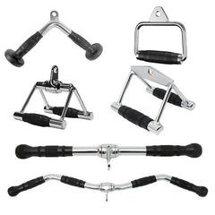 Cable Pulley Attachment Tricep Rope V Grip LAT Pull Down Gym Accessory - Tricep Press-Down Bar