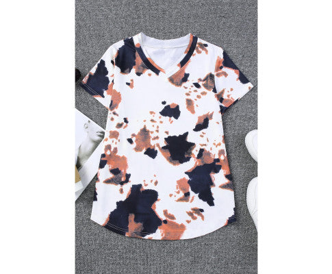 Azura Exchange Pattern Print V Neck T-Shirt - XL