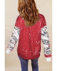 Azura Exchange Leopard Print Sweatshirt with Tie Dye Design - S