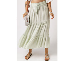 Azura Exchange High Waist Tiered Long Skirt - M