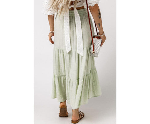 Azura Exchange High Waist Tiered Long Skirt - M