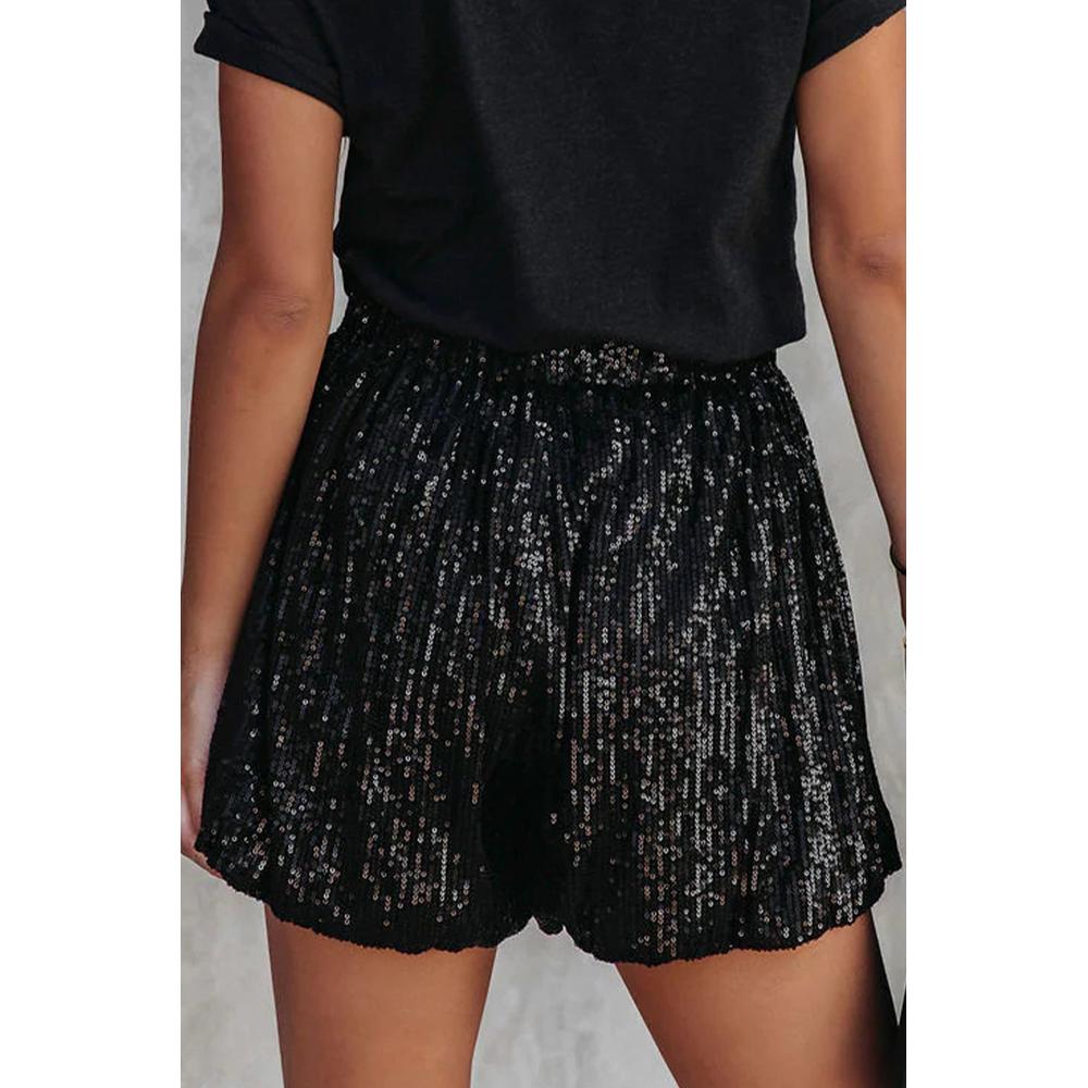 Azura Exchange Sequin High Waist Casual Shorts - XL