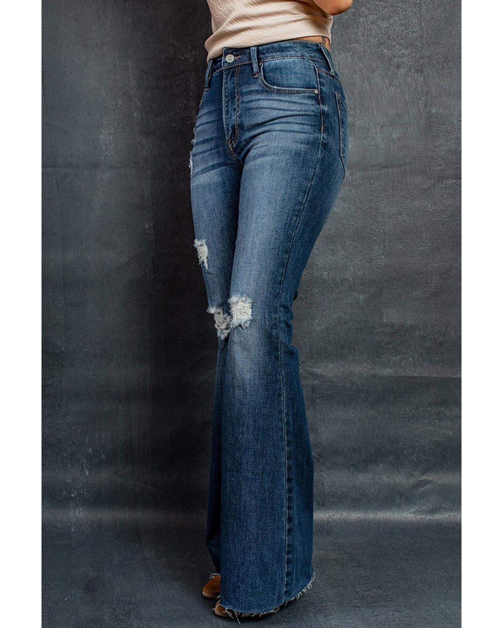 Azura Exchange Mid Rise Flare Jeans - S