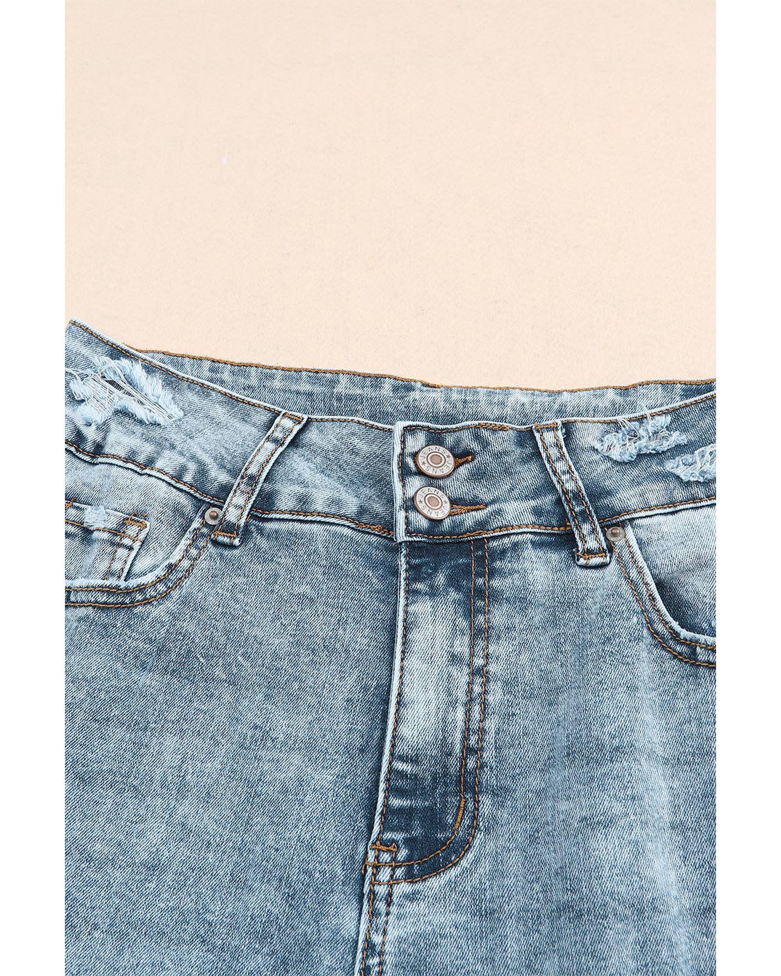Azura Exchange Ripped Detail Flare Bottom Jeans - 10 US