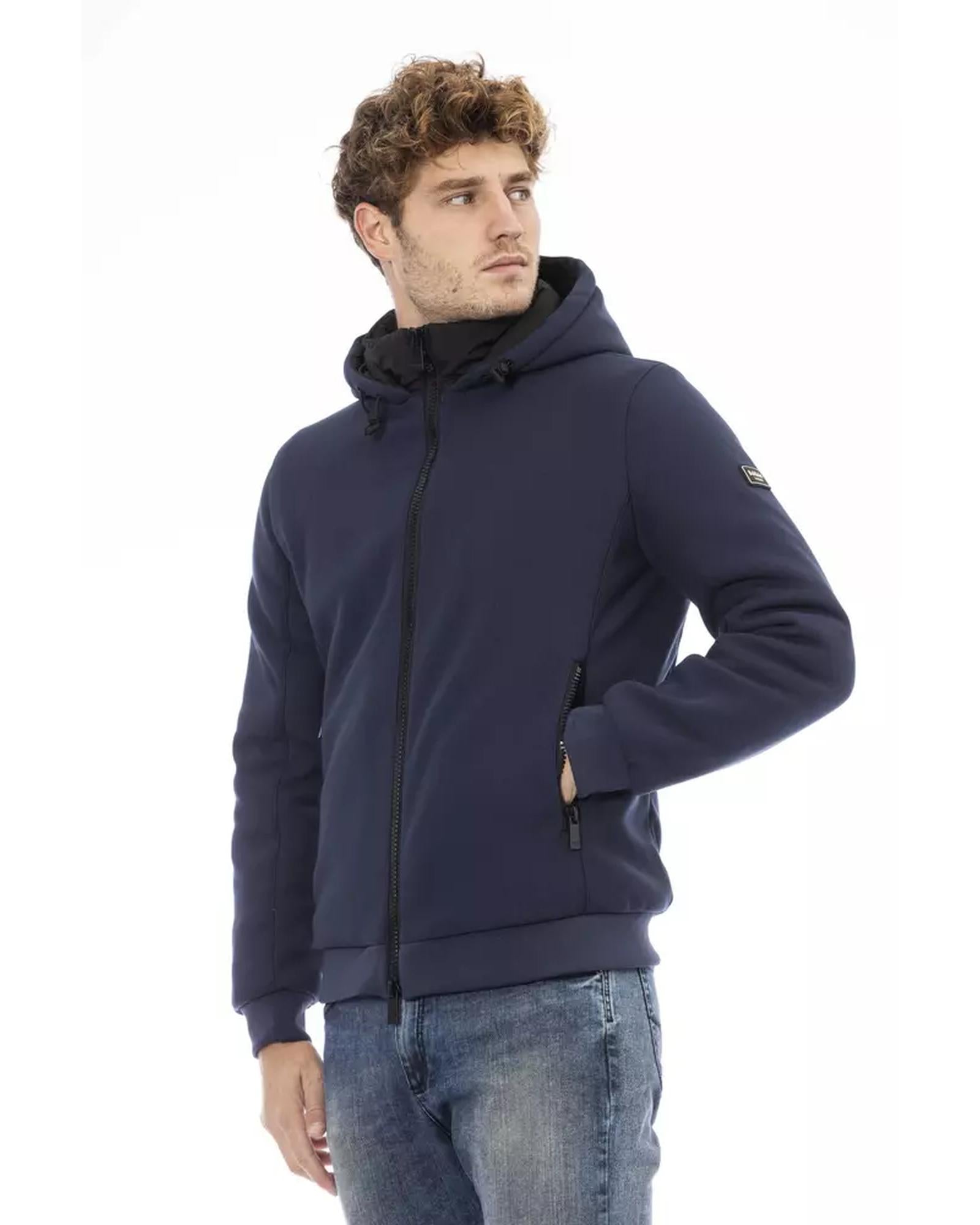 Threaded Pocket Jacket with Double Breasted Front Closure M Men