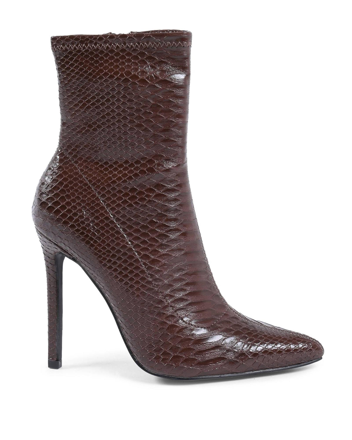 Synthetic Leather Ankle Boots with 11cm Heel - 38 EU
