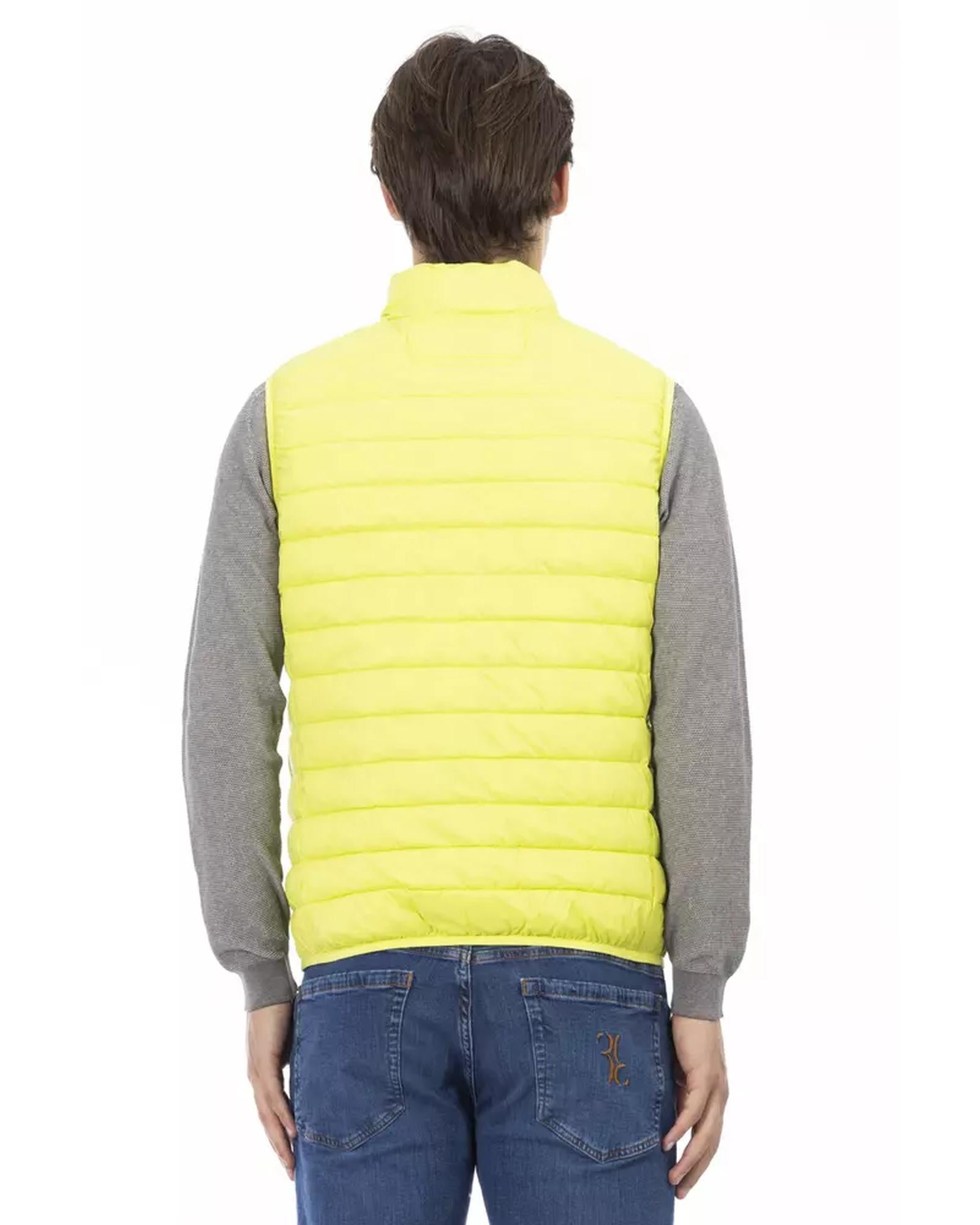 Sleeveless Down Jacket with Functional Pockets and Zipper Detailing M Men