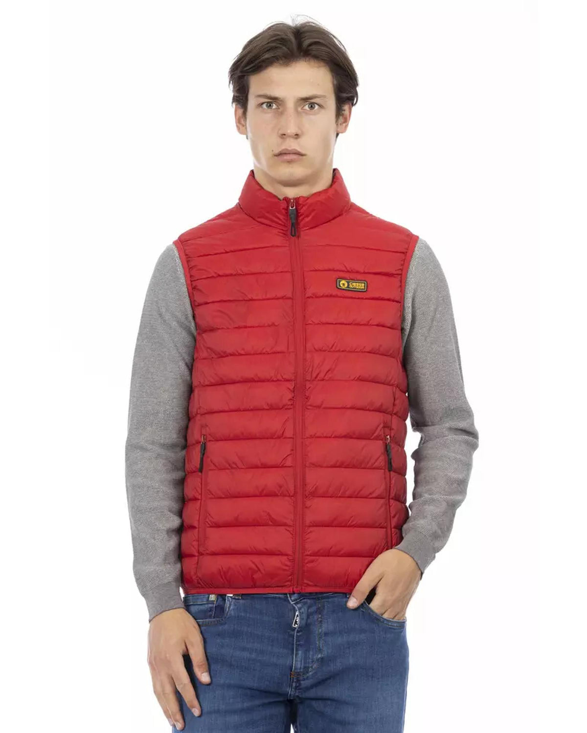 Sleeveless Down Jacket with Pockets and Metal Zip L Men