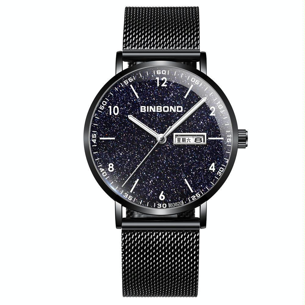 Waterproof Ultra-thin Quartz Luminous Starry Watch - 30m
