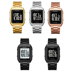 Large Screen Men Multi-function Watch with Steel Belt and Luminous Display