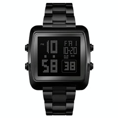 Vintage Gold Steel Square Watch - Waterproof & Luminous - Black