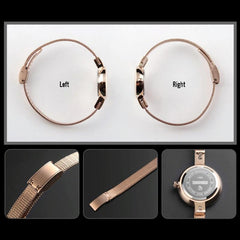 Lightweight Steel Band Women Quartz Watch - Business Casual - Rose Gold