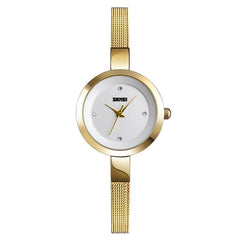 Lightweight Steel Band Women Quartz Watch - Business Casual - Golden