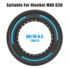 Ninebot Max G30 Electric Scooter - 10x2.5 Solid Tire in Flick Colour - Blue