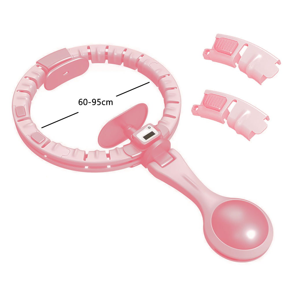 Vibe Geeks 360 Degree Smart Infinity Intelligent Hula Hoop - Pink 2 Adjustable Suction