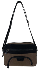 FIB Byron East West Sling Shoulder Bag Travel Adjustable Strap - Brown