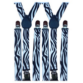 2x Mens Suspenders Braces Adjustable Strong Clip On Elastic Formal Wedding Slim - Zebra