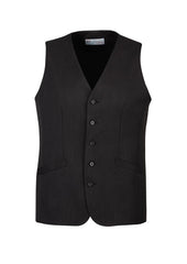 Mens Bamboo Blend Longline Vest Waistcoat w/ Stretch Business Forrnal Dress - Charcoal - 122