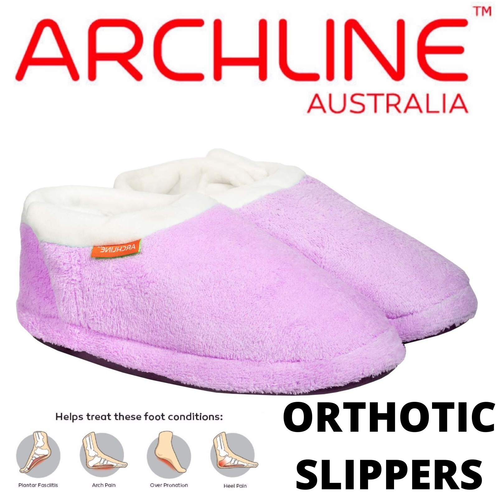 ARCHLINE Orthotic Slippers CLOSED Arch Scuffs Pain Relief Moccasins - Lilac - EU 40