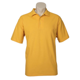 Mens Polo Top Shirt Plain Casual Short Sleeve Knit Basic T-Shirt - Yellow - 3XL