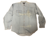 Denim Long Sleeve Jean Shirt Buttoned Front Casual Soft Top 100% COTTON - XL