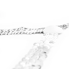 SEQUIN SUSPENDERS Unisex Adjustable Braces Clip On Elastic Y-Back - White