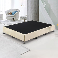 Palermo Queen Ensemble Bed Base Platinum Natural Sand Linen Fabric