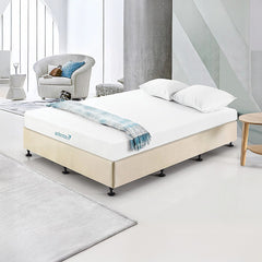 Palermo Queen Ensemble Bed Base Platinum Natural Sand Linen Fabric