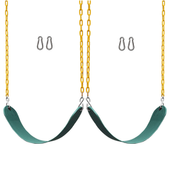 2 Pack Swings Seats Heavy Duty 66" Chain Plastic Coated Playground Swing