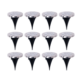 12x Solar Powered LED Buried Inground Recessed Light Garden Outdoor Deck Path