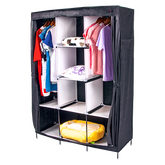 Large Portable Clothes Closet Canvas Wardrobe Storage Organizer with Shelves